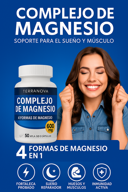💎2x1 Magnesium Complex Premium 600mg 💊 4 tipos de magnesio en 1 fórmula mejorada para tu bienestar