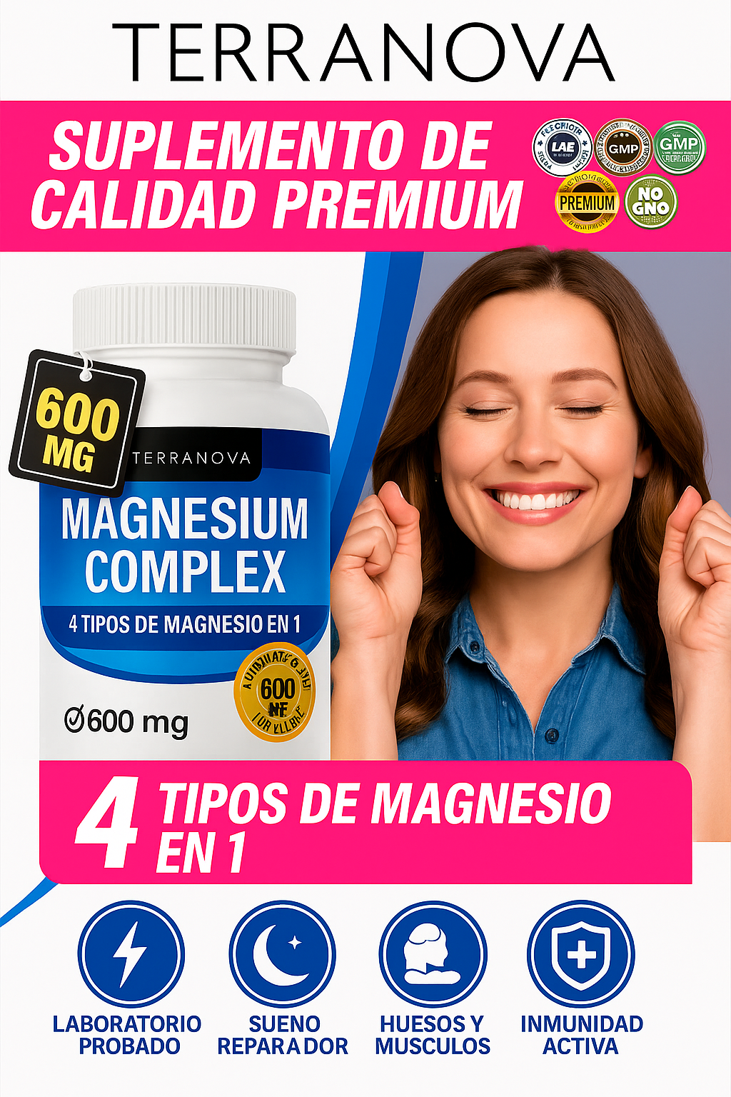 💎2x1 Magnesium Complex Premium 600mg 💊 4 tipos de magnesio en 1 fórmula mejorada para tu bienestar