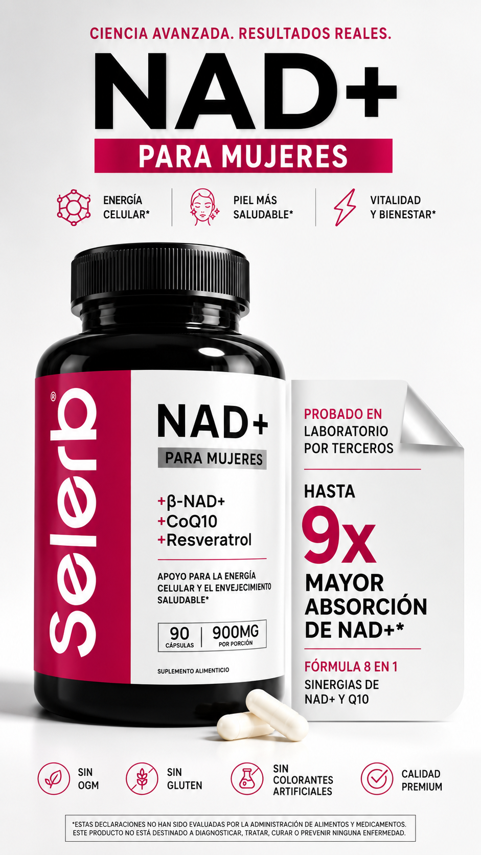 SELERB WOMEN NAD+ COMPLEX – Energía, Vitalidad y Bienestar Femenino ✨