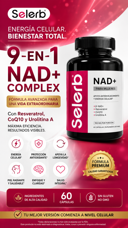 SELERB WOMEN NAD+ COMPLEX – Energía, Vitalidad y Bienestar Femenino ✨
