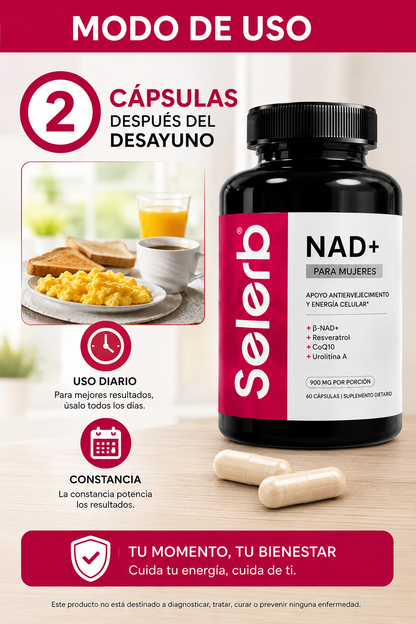 SELERB WOMEN NAD+ COMPLEX – Energía, Vitalidad y Bienestar Femenino ✨