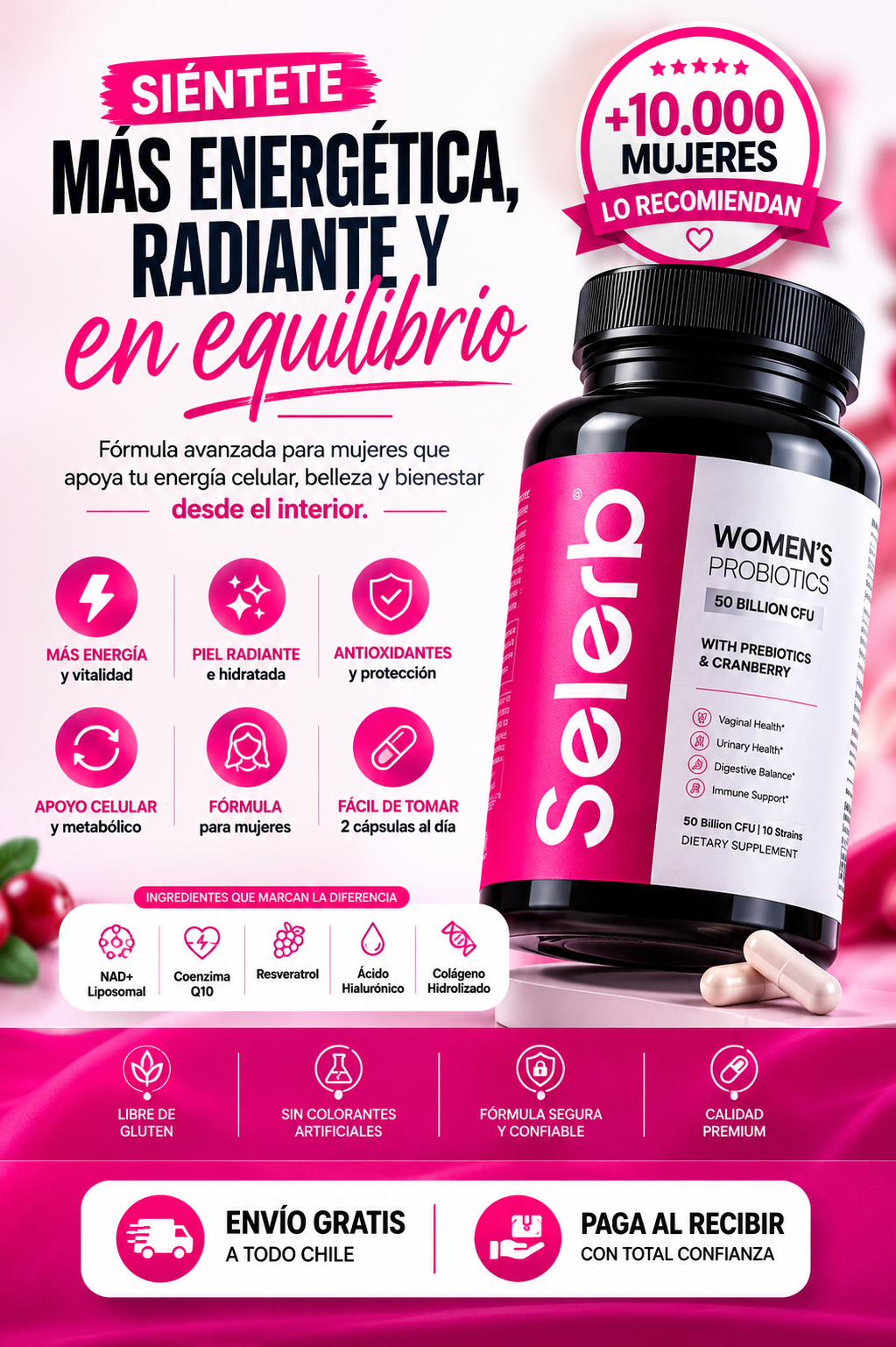 SELERB WOMEN NAD+ COMPLEX – Energía, Vitalidad y Bienestar Femenino ✨