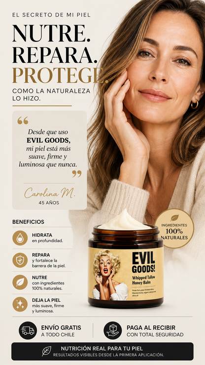 🍯 EVIL GOODS – Crema Antiedad Premium, El elixir natural de la juventud