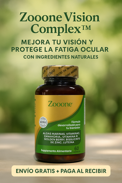 👁️ Zooone Vision Complex™ 💚 Mejora tu visión y combate la fatiga ocular con ingredientes naturales de alta potencia.