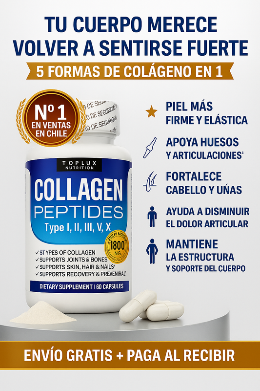 Colágeno Complex 5 en 1 💎60 cápsulas 💊Salud y firmeza para huesos, articulaciones y piel