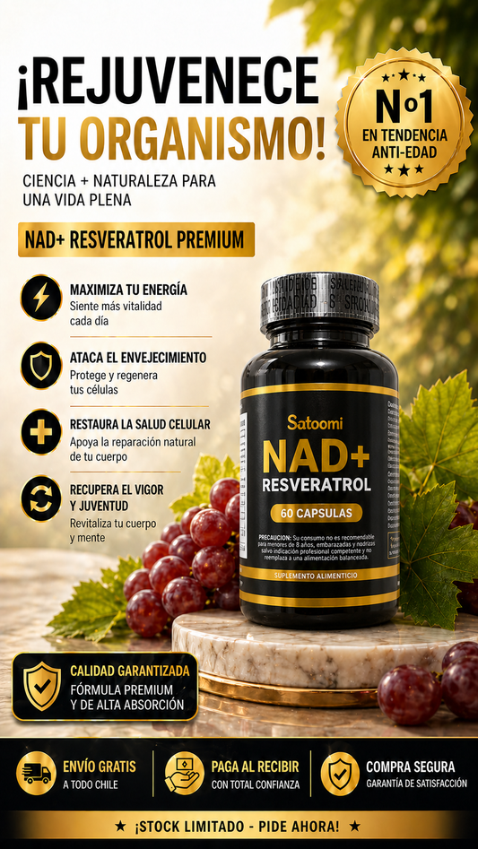 ✨ Resveratrol + NAD Premium 1500mg (60 Cápsulas)💊