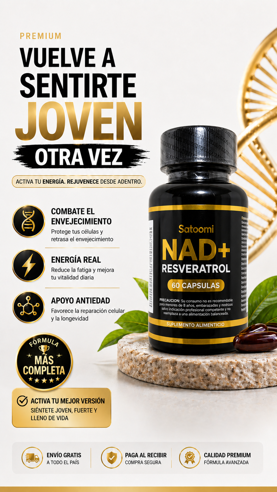 ✨ Resveratrol + NAD Premium 1500mg (60 Cápsulas)💊