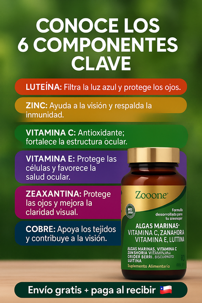 👁️ Zooone Vision Complex™ 💚 Mejora tu visión y combate la fatiga ocular con ingredientes naturales de alta potencia.