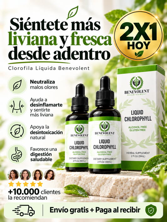 Clorofila Benevolent Gotas 60 mL – Ligereza, Frescura y Bienestar Natural