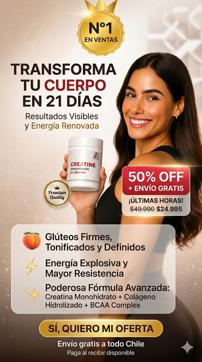 💪 Creatina Monohidratada + Colágeno y Aminoácidos para Mujeres Power 🚺⚡