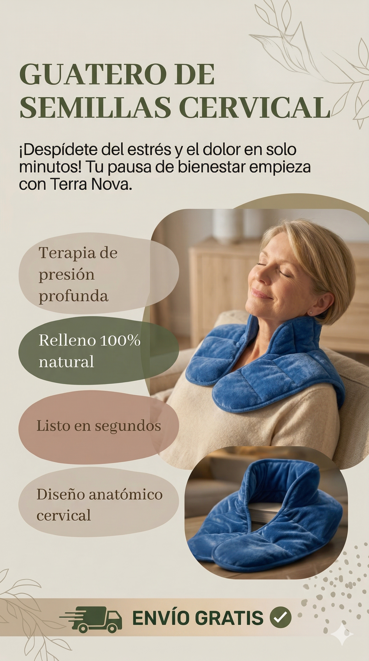 🌿 Guatero de Semillas para Cuello y Hombros - Alivia el dolor y la inflamación naturalmente
