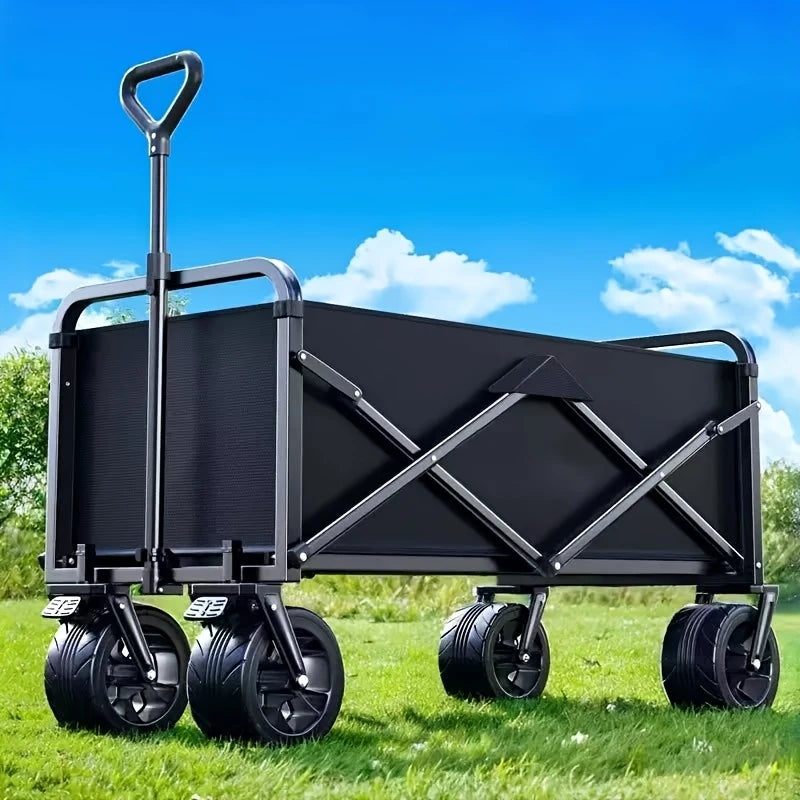 🛒 Carro Plegable Todo Terreno con 4 Ruedas – Carga hasta 100 kg 📦