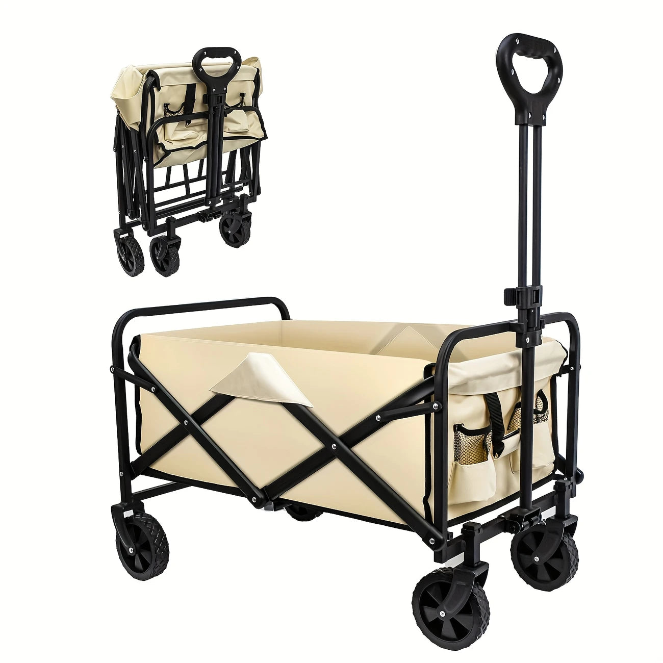 🛒 Carro Plegable Todo Terreno con 4 Ruedas – Carga hasta 100 kg 📦
