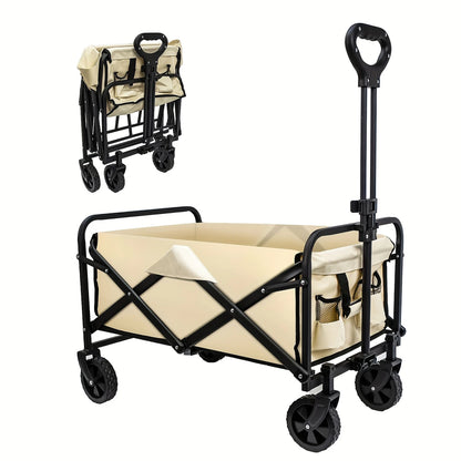 🛒 Carro Plegable Todo Terreno con 4 Ruedas – Carga hasta 100 kg 📦