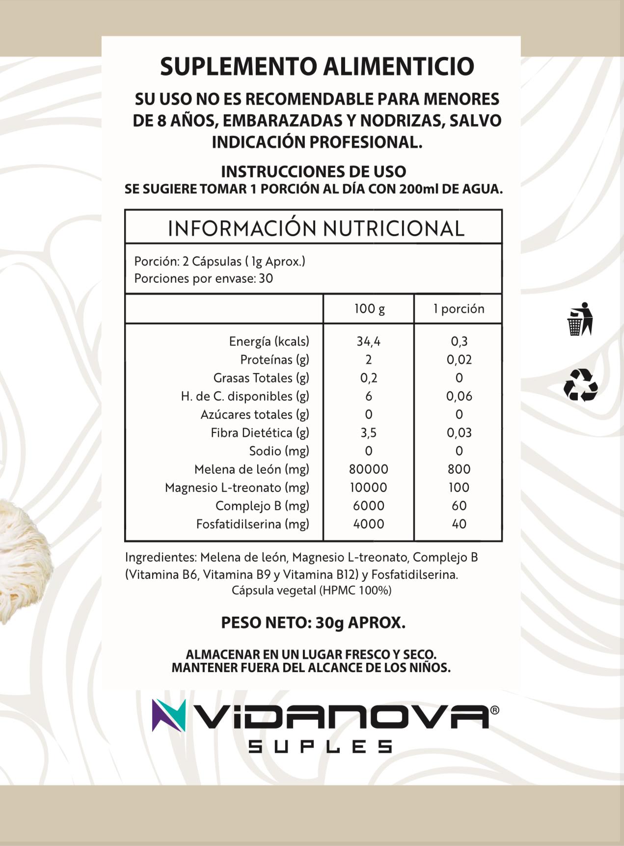 🌿 Melena de León Fortificada 1000 mg 💊- Recupera tu memoria y claridad mental