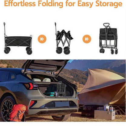 🛒 Carro Plegable Todo Terreno con 4 Ruedas – Carga hasta 100 kg 📦