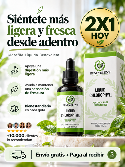 Clorofila Benevolent Gotas 60 mL – Ligereza, Frescura y Bienestar Natural