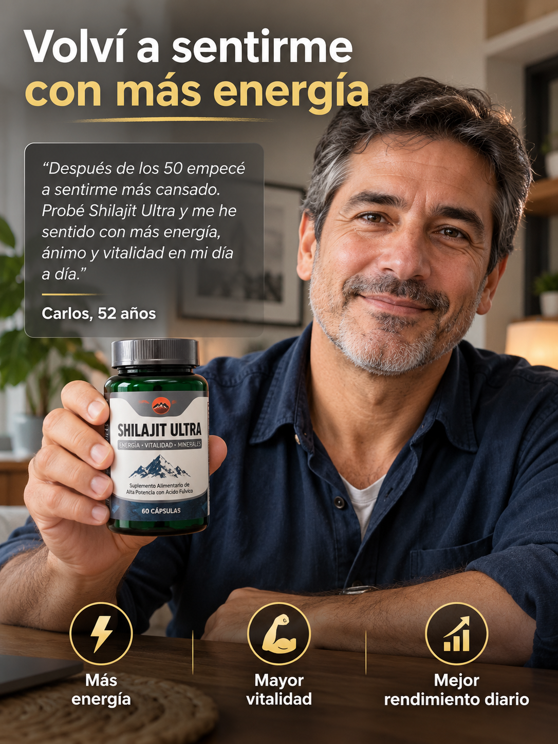 SHILAJIT ULTRA® – Energía y Vitalidad Masculina | 60 Cápsulas🔥