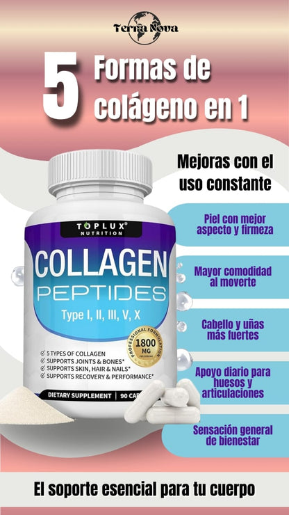 Colágeno Complex 5 en 1 💎60 cápsulas 💊Salud y firmeza para huesos, articulaciones y piel