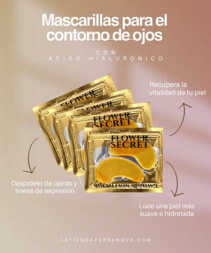 ✨ Mascarillas contorno de ojos Gold con Ácido hialurónico (Pack de 10 pares)